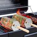 2PCS Rolling Grill Baskets, Hexagonal, 304 Stainless Steel, Gifts for Men Dad Husband